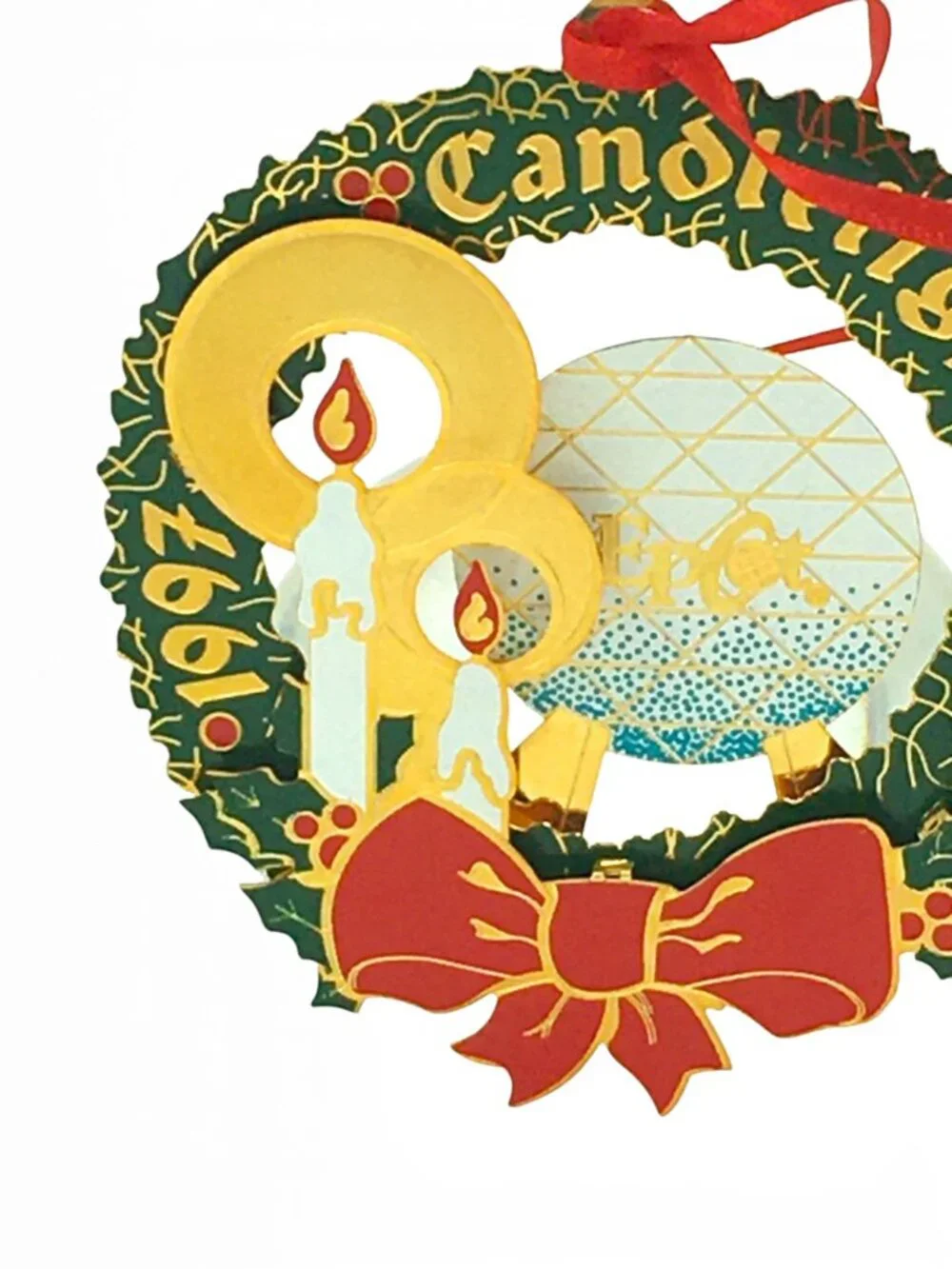 Vintage 1997 Walt Disney World Epcot Candlelight Cast Member Christmas Ornament